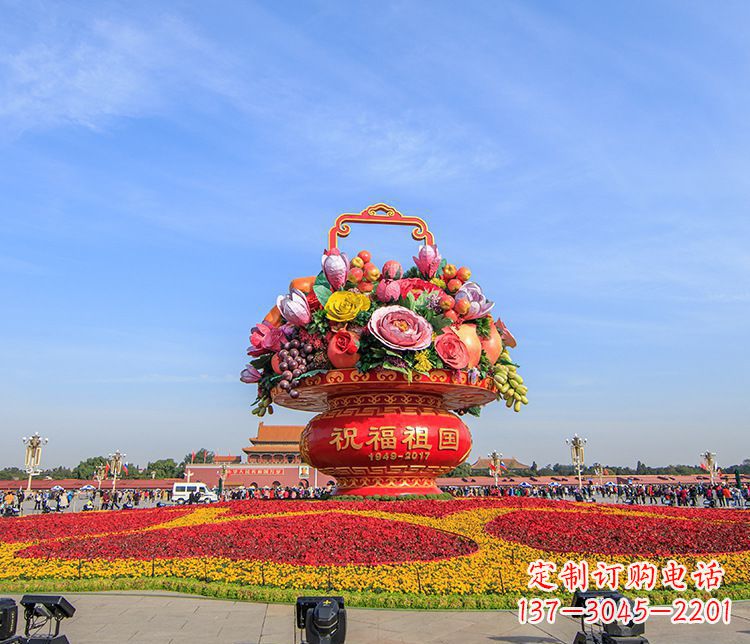 黄冈广场大型不锈钢花篮雕塑