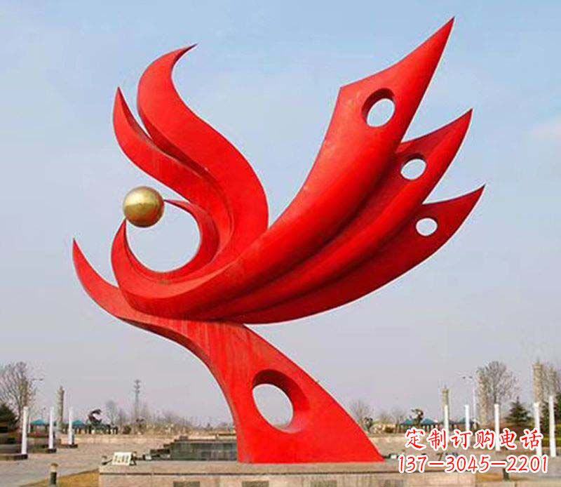 黄冈广场凤凰宝地不锈钢雕塑