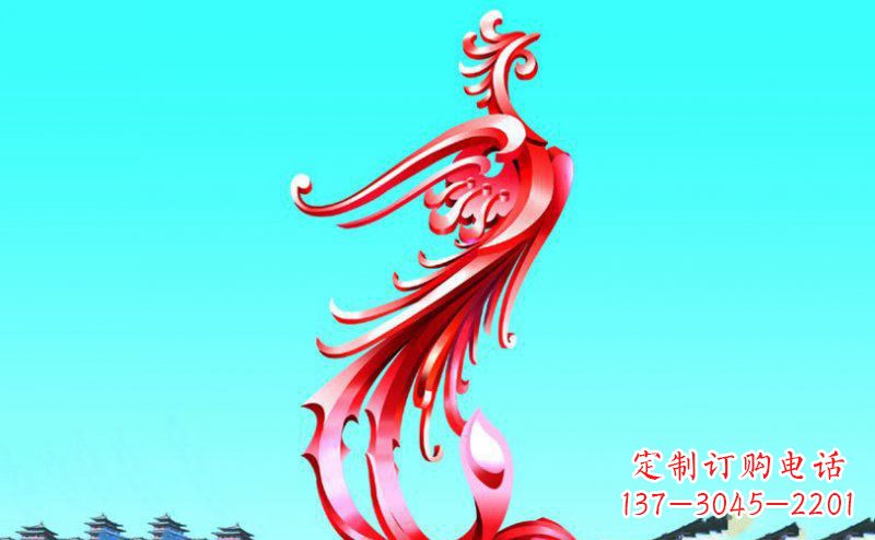 黄冈广场凤凰不锈钢雕塑