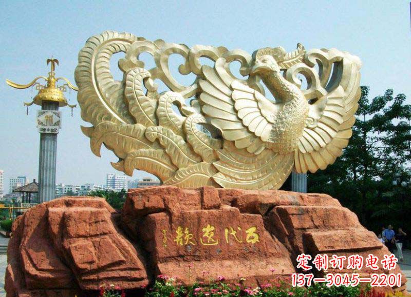 黄冈中领雕塑凤凰雕塑,精美绝伦