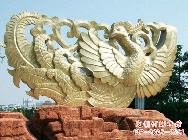黄冈欣赏瑰丽的凤凰铜雕
