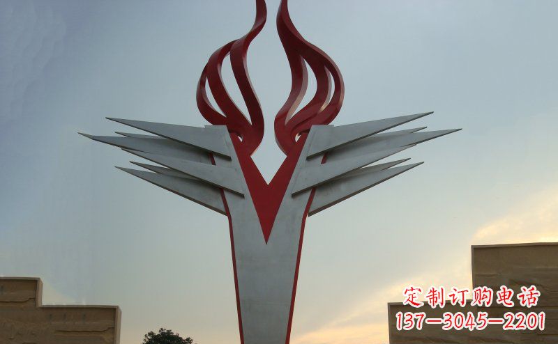 黄冈广场火炬不锈钢雕塑_1
