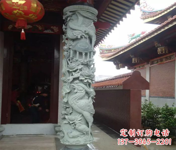 黄冈大理石龙柱雕塑,为室内景观带来活力