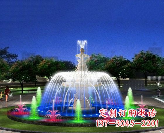 黄冈广场景观大型喷泉石雕 (2)