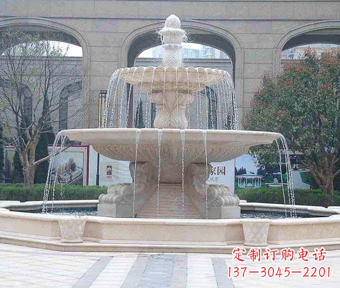黄冈广场景观大型喷泉石雕