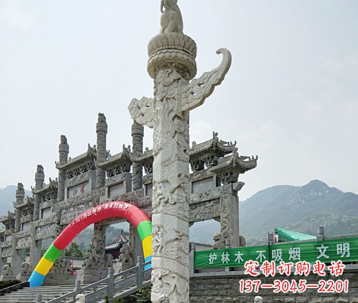 黄冈广场景观汉白玉华表石雕