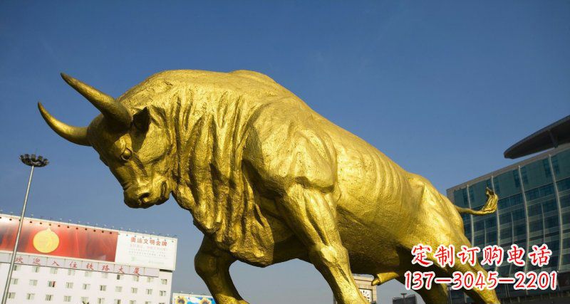 黄冈广场牛动物铜雕