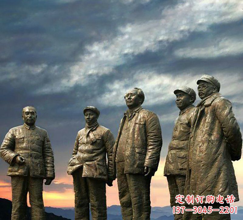黄冈广场五大伟人铜雕