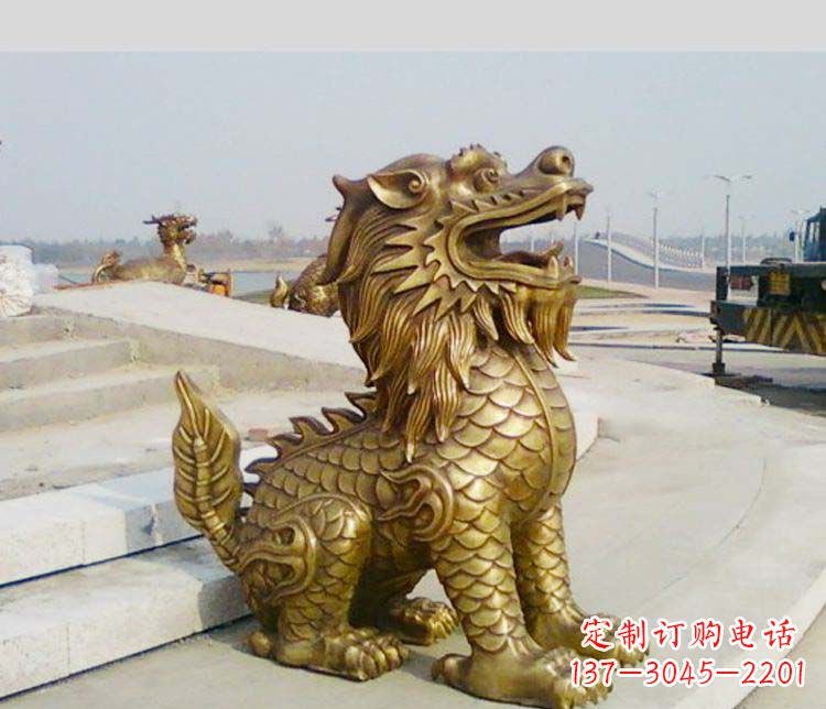 黄冈广场铸铜狮子雕塑