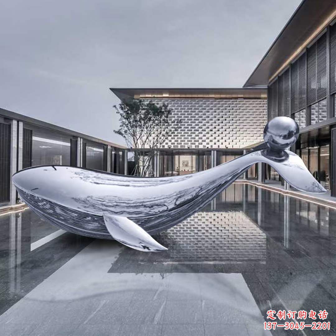 黄冈海豚不锈钢镜面雕塑,公园园林大型动物景观