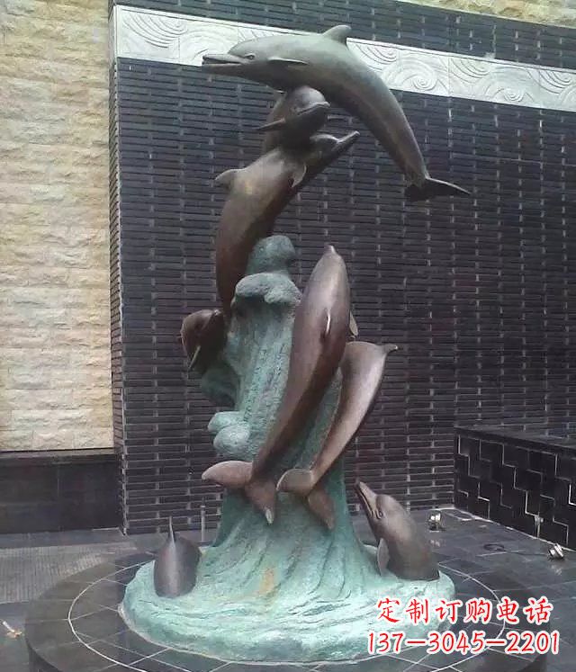 黄冈海豚铜雕