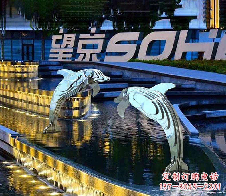 黄冈可爱海豚不锈钢雕塑