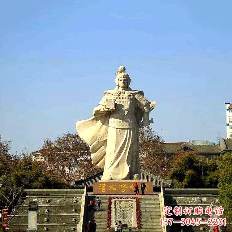黄冈韩信拜将景观石雕塑-景区历史名人西汉著名军事家雕像