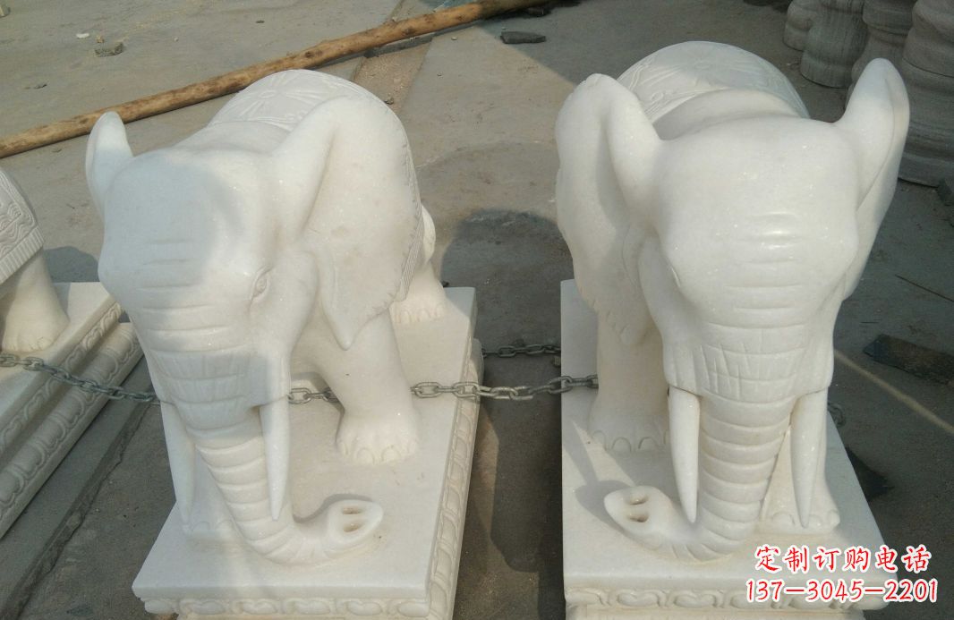 黄冈汉白玉大象雕塑是中领雕塑定制厂家的精品作…