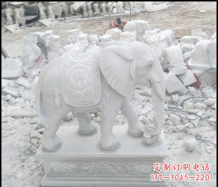 黄冈汉白玉吉祥大象雕塑