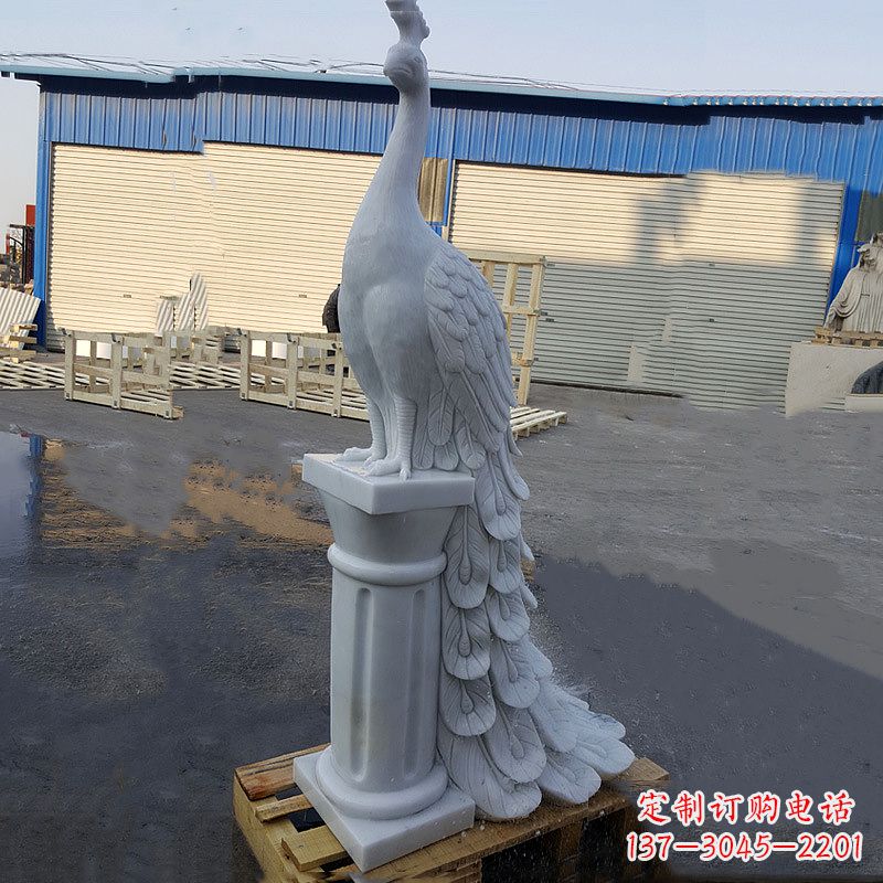 黄冈汉白玉孔雀雕塑，传承艺术精髓