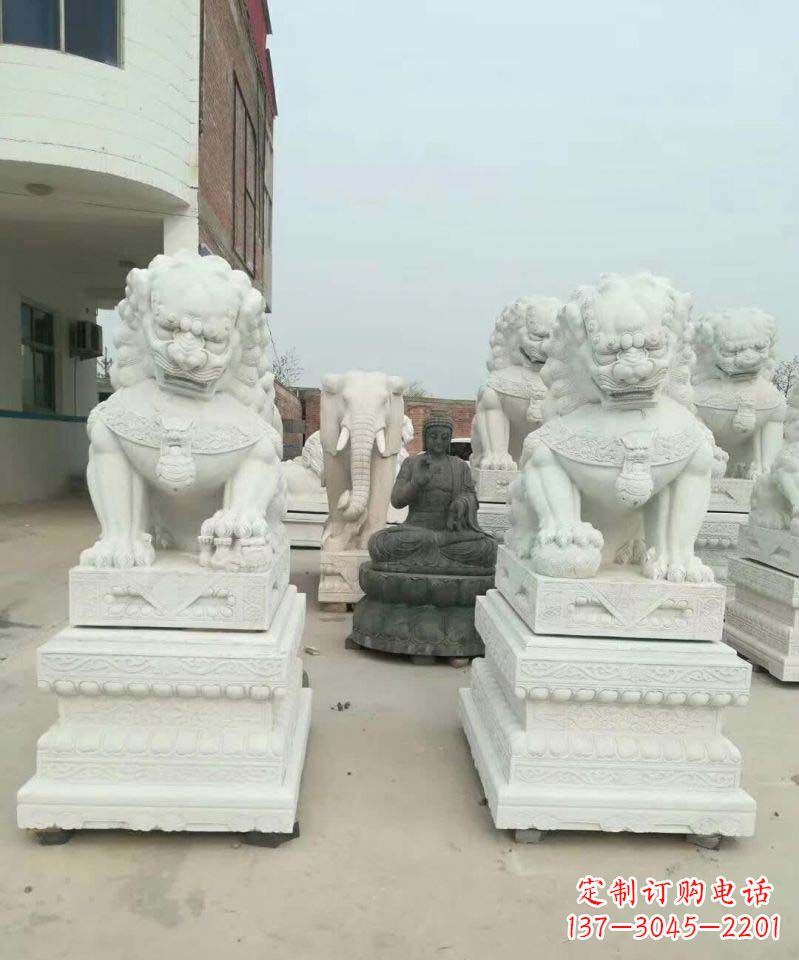黄冈精美狮子雕塑,复古典雅高贵
