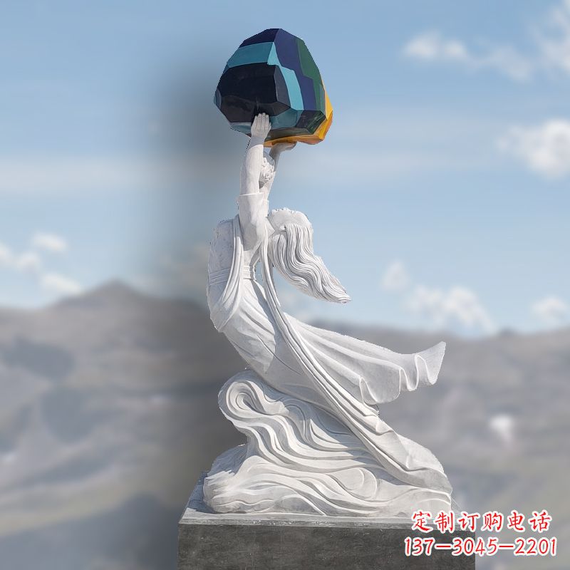 黄冈领雕塑精美雕刻的女娲补天石雕塑