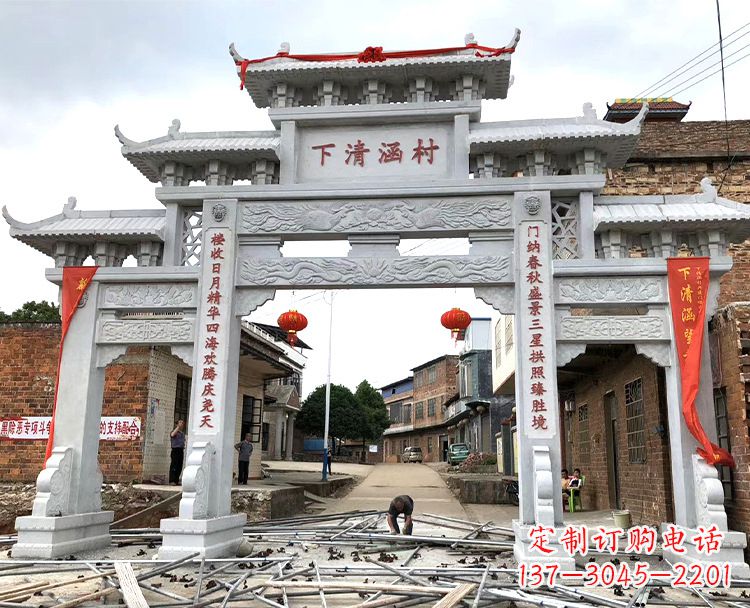 黄冈汉白玉牌坊石雕