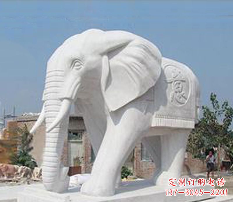 黄冈汉白玉如意大象