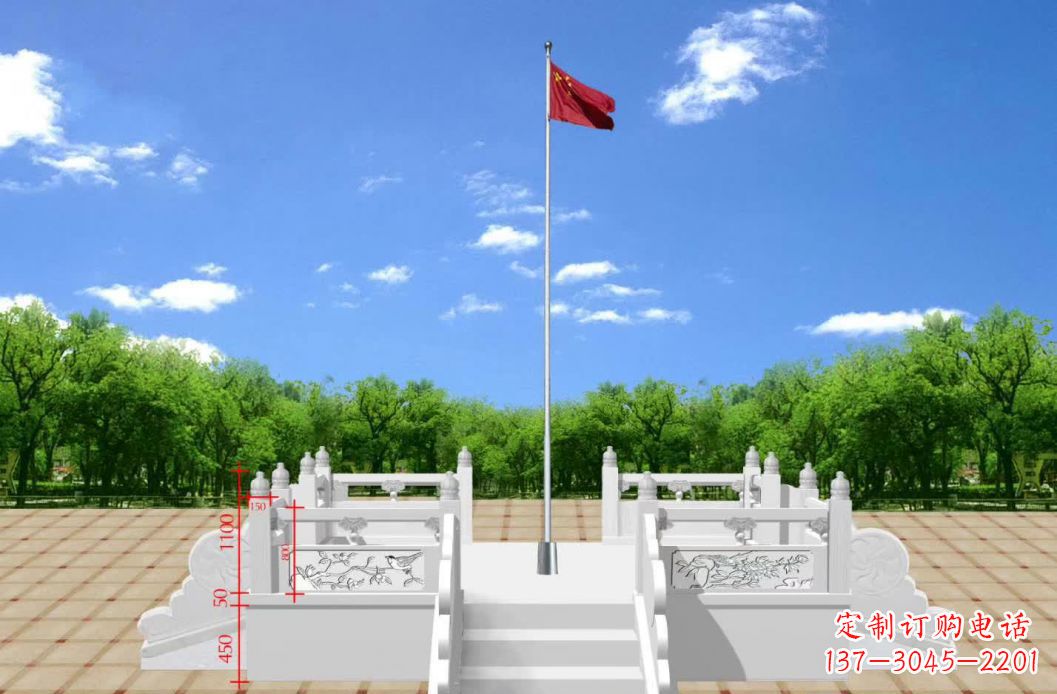 黄冈汉白玉升旗台雕塑12
