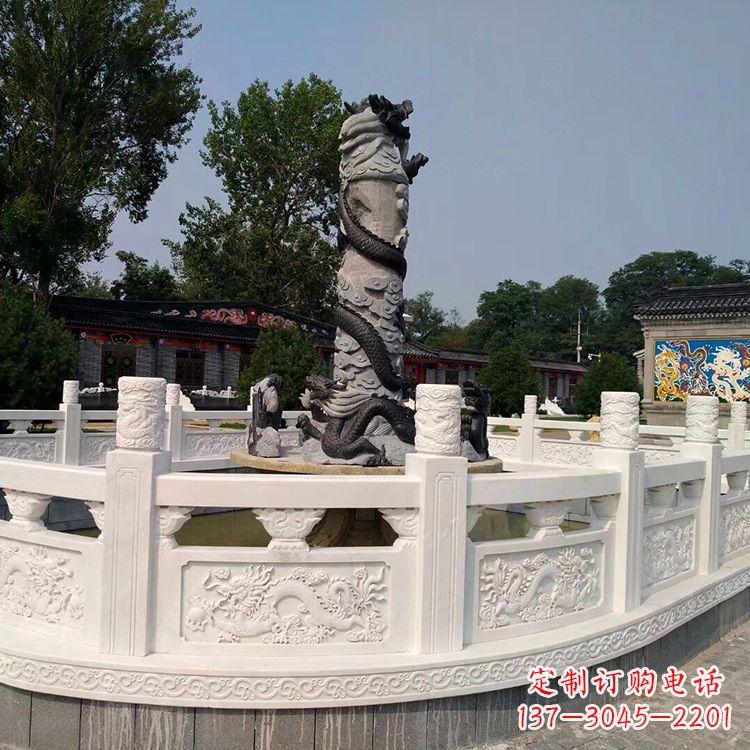 黄冈汉白玉石雕刻护栏,精美而别致