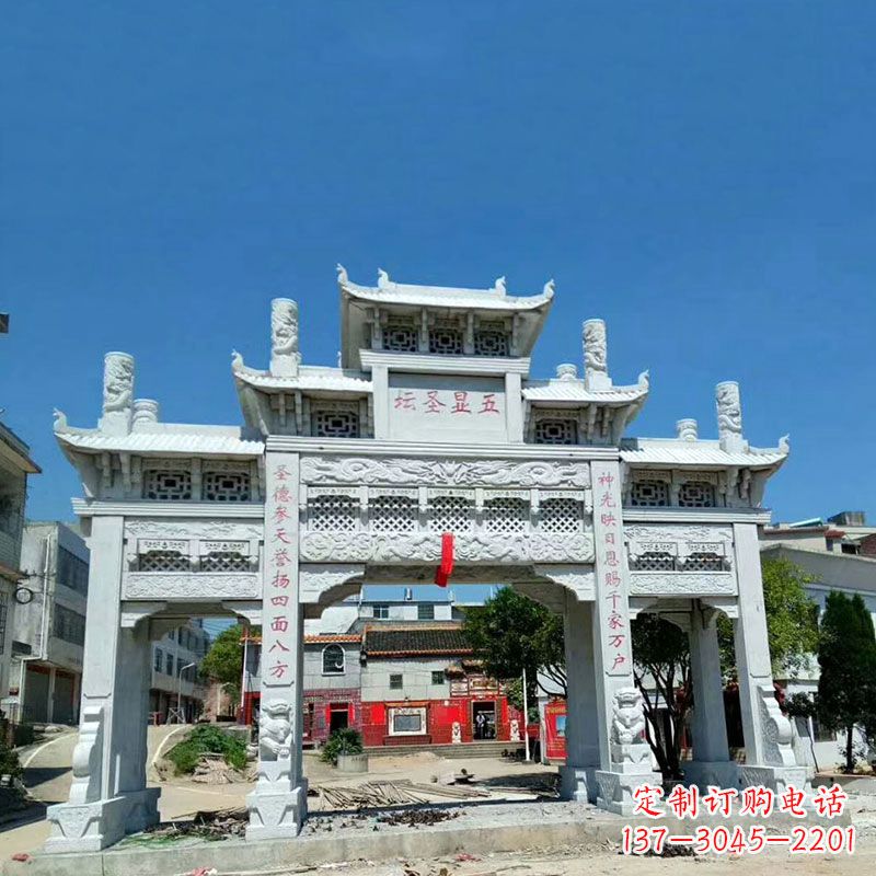 黄冈全新定制石牌坊雕塑,为您的寺院注入历史文脉