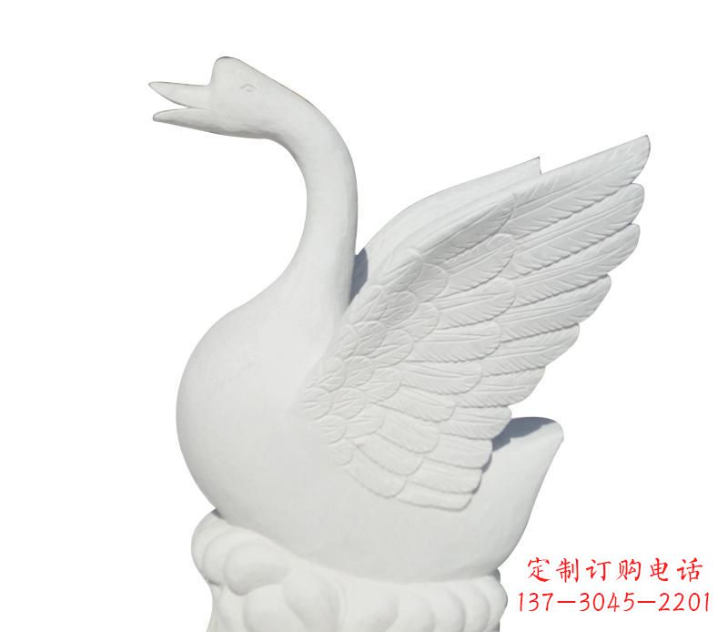 黄冈汉白玉天鹅雕塑