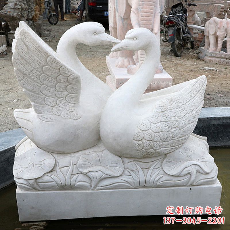 黄冈汉白玉天鹅石雕塑