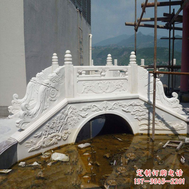 黄冈汉白玉庭院装饰石桥雕塑