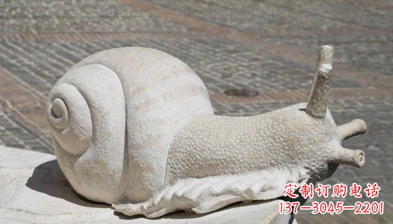 黄冈汉白玉蜗牛动物石雕