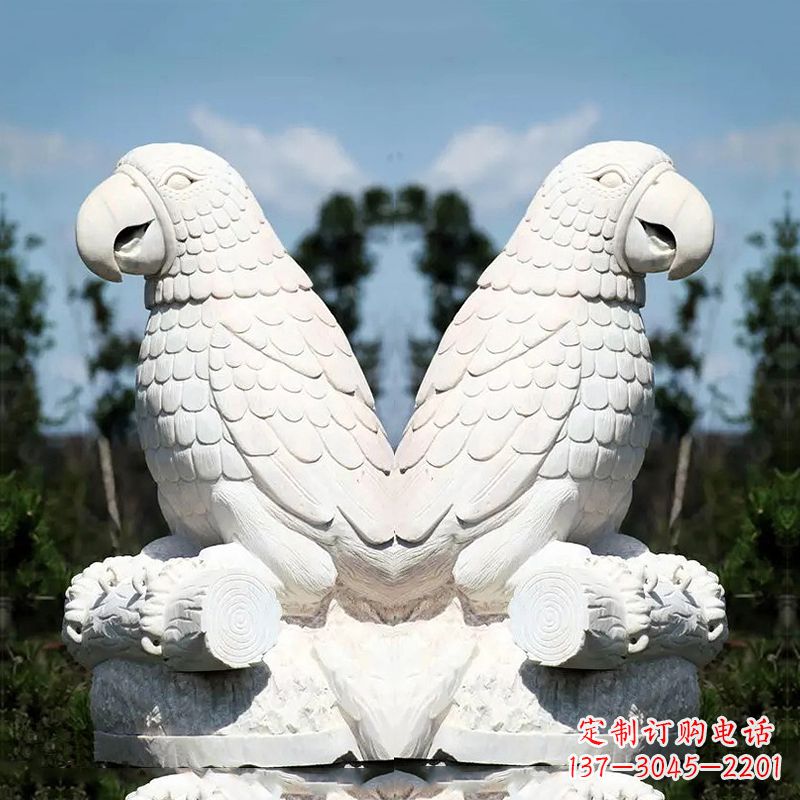 黄冈汉白玉鹦鹉石雕