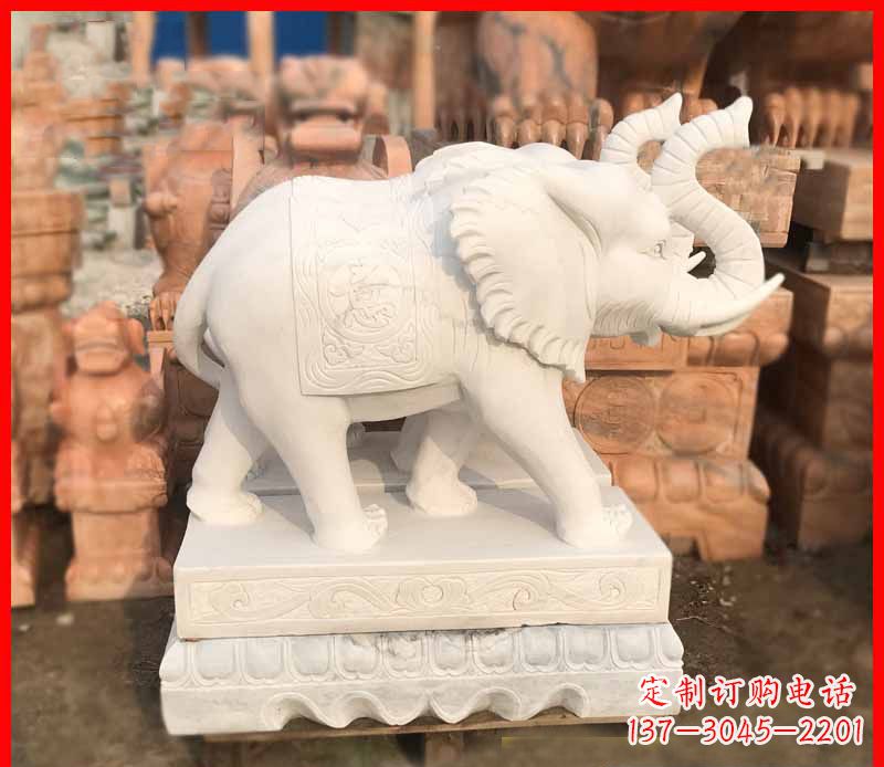 黄冈汉白玉招财大象雕塑