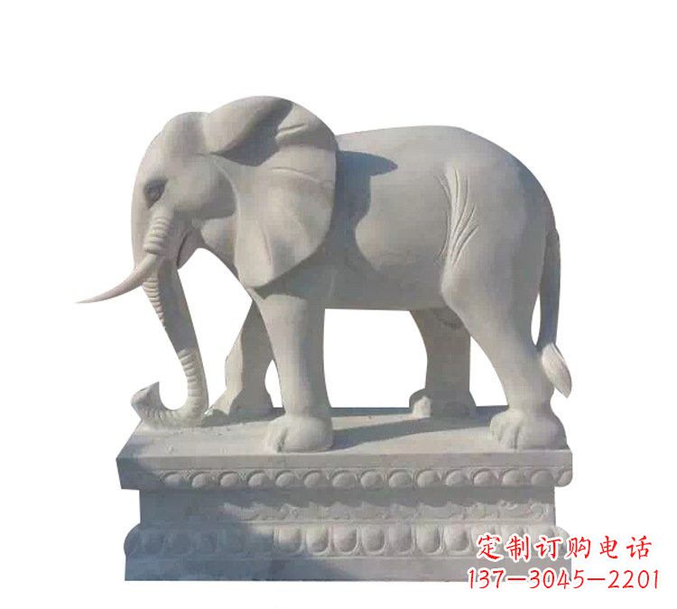 黄冈汉白玉镇宅大象石雕