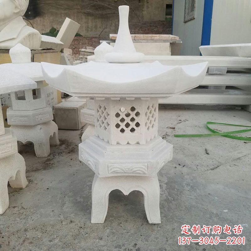 黄冈汉白玉中式石雕灯笼