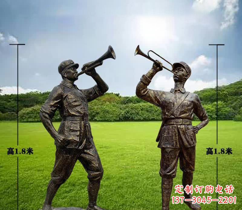 黄冈红色文化主题红军铜雕112