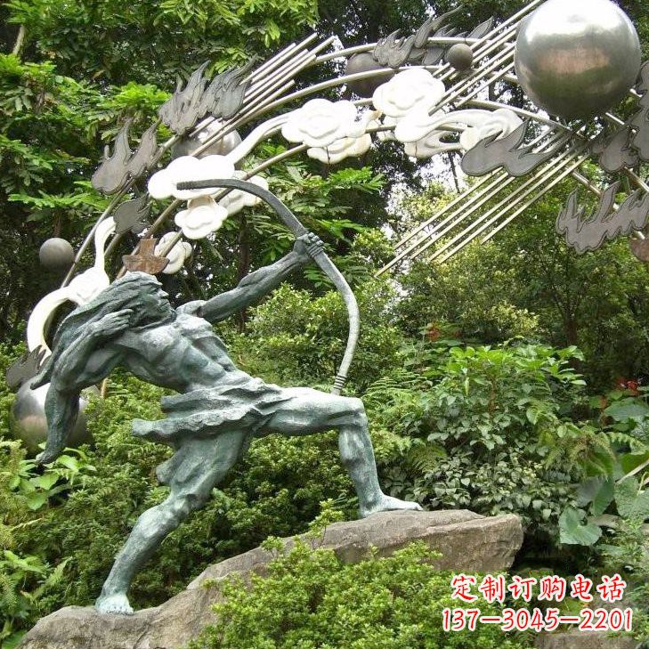 黄冈华夏传统精美后羿射日雕塑