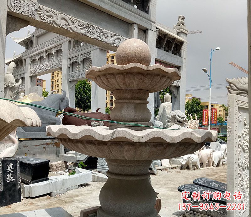 黄冈户外多层喷泉石雕 (4)