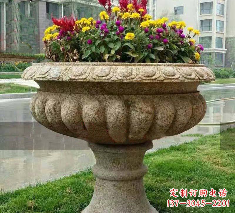 黄冈花岗岩小区花盆石雕,精美绝伦