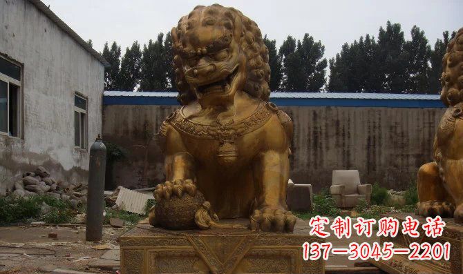 黄冈黄铜狮子雕塑，让您的空间更加华贵