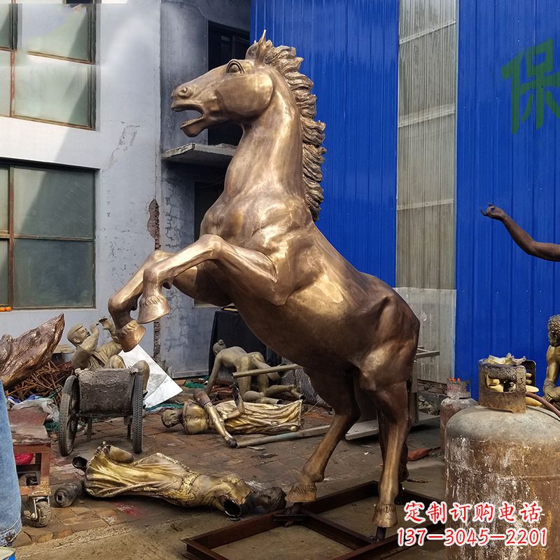 黄冈高端手工黄铜马雕塑
