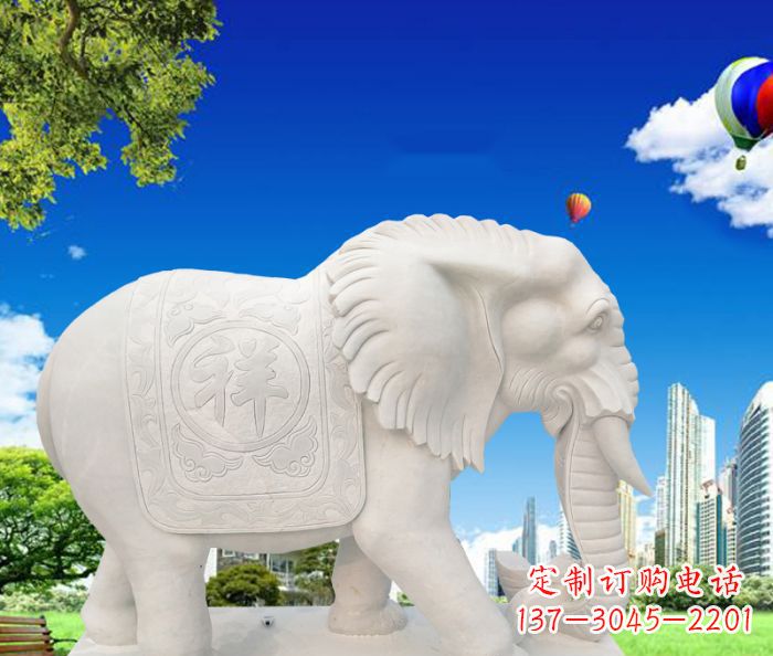 黄冈唯美大象石雕,祥和吉祥如意