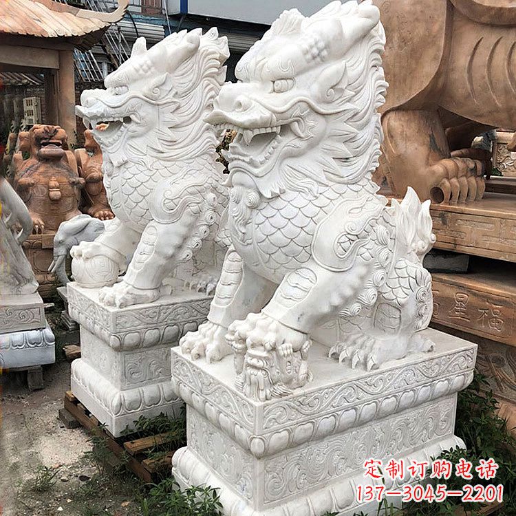 黄冈财富守护神:吉祥纳福麒麟石雕