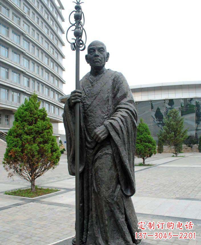 黄冈鉴真和尚古代名人铜雕