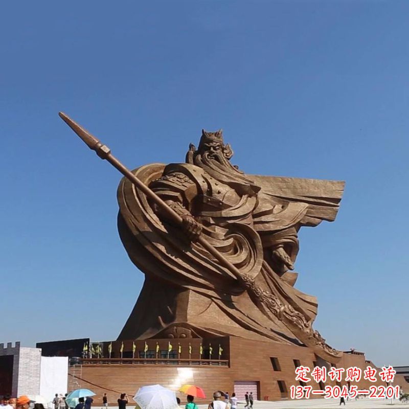 黄冈景区大型历史名人铸铜武圣关公景观雕塑