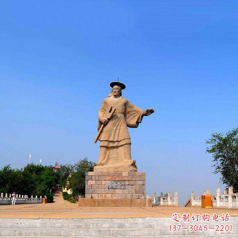 黄冈景区景点历史名人著名治水人物大禹石雕像