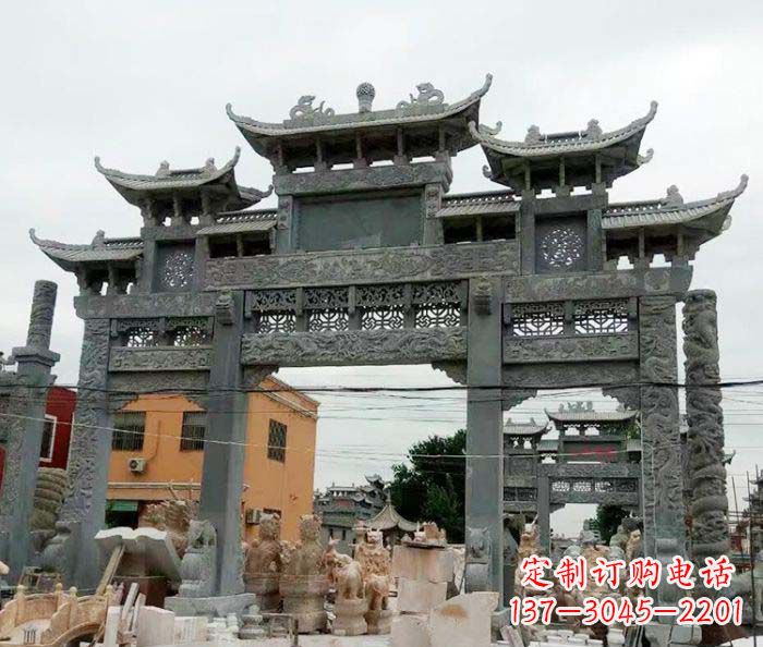黄冈石雕牌坊,精致雕塑让你完美点缀