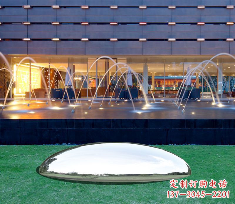 黄冈镜面不锈钢鹅卵石雕塑