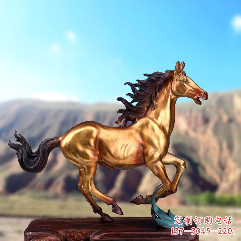 黄冈烤漆铜动物雕塑,精美马雕