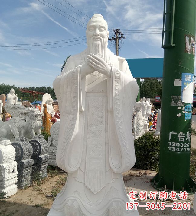 黄冈中领雕塑|传承历史文化,精致孔子不锈钢雕塑